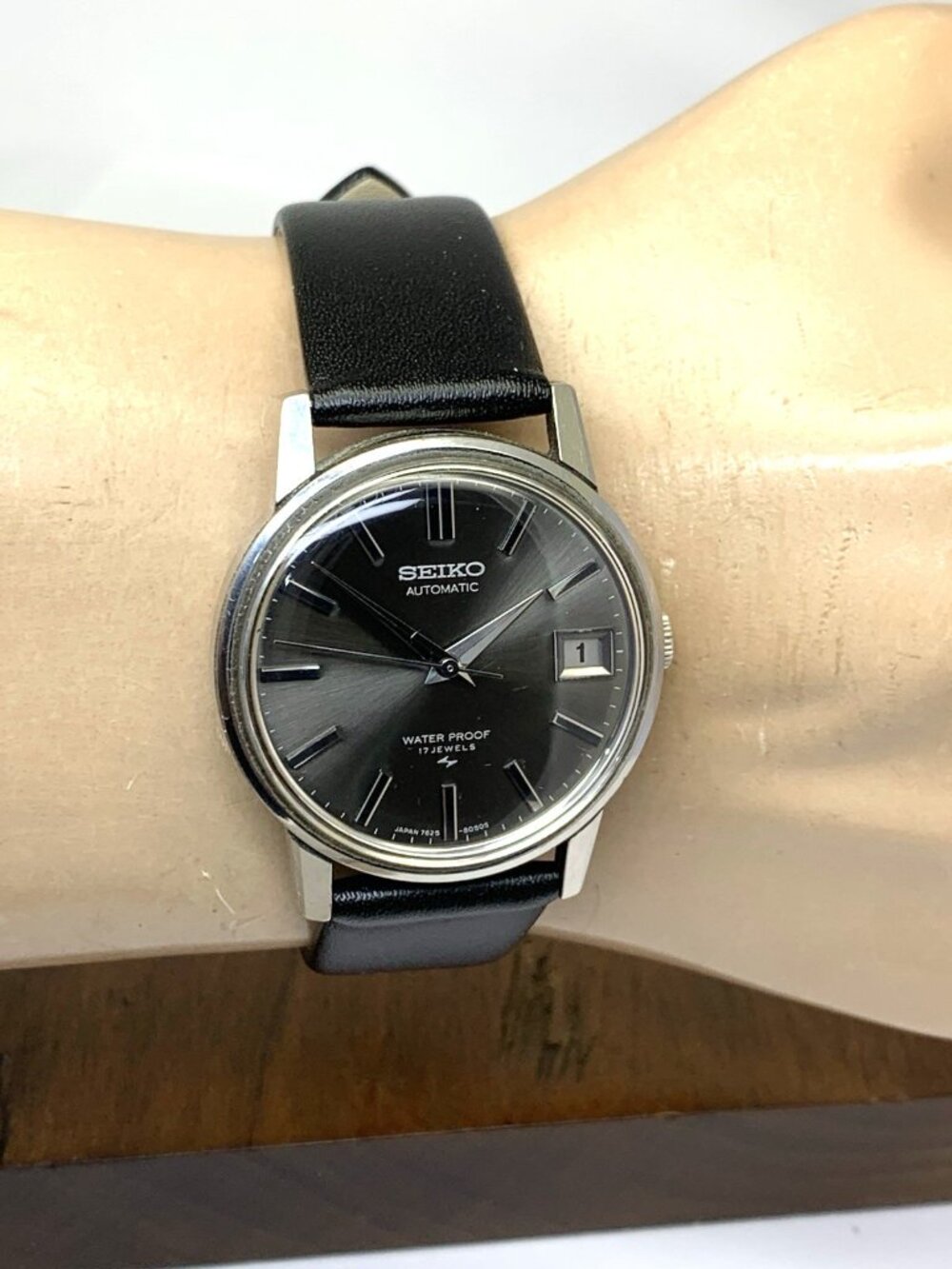 Seiko Men's Watch 7625-8033 Automatic Vintage 1968 Gray Dial Date Leather Strap - Picture 11 of 14
